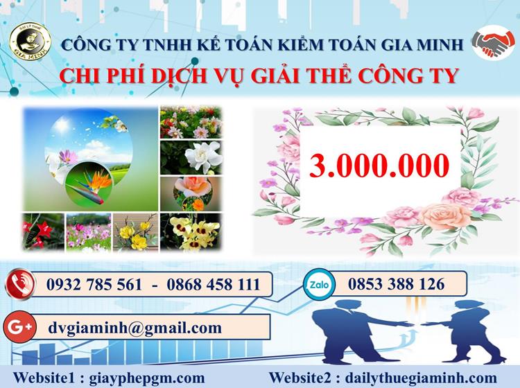Chi phí thủ tục giải thể công ty tại Thị Xã Sơn Tây