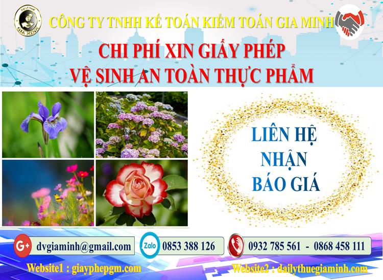Chi phí xin giấy phép vệ sinh an toàn thực phẩm tại huyện Thới Lai