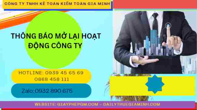 Thủ tục thông báo mở lại hoạt động công ty tại Cần Thơ
