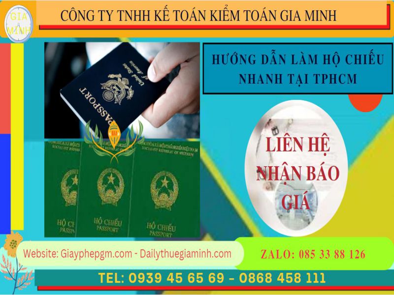 Báo giá dịch vụ làm hộ chiếu nhanh tại tphcm