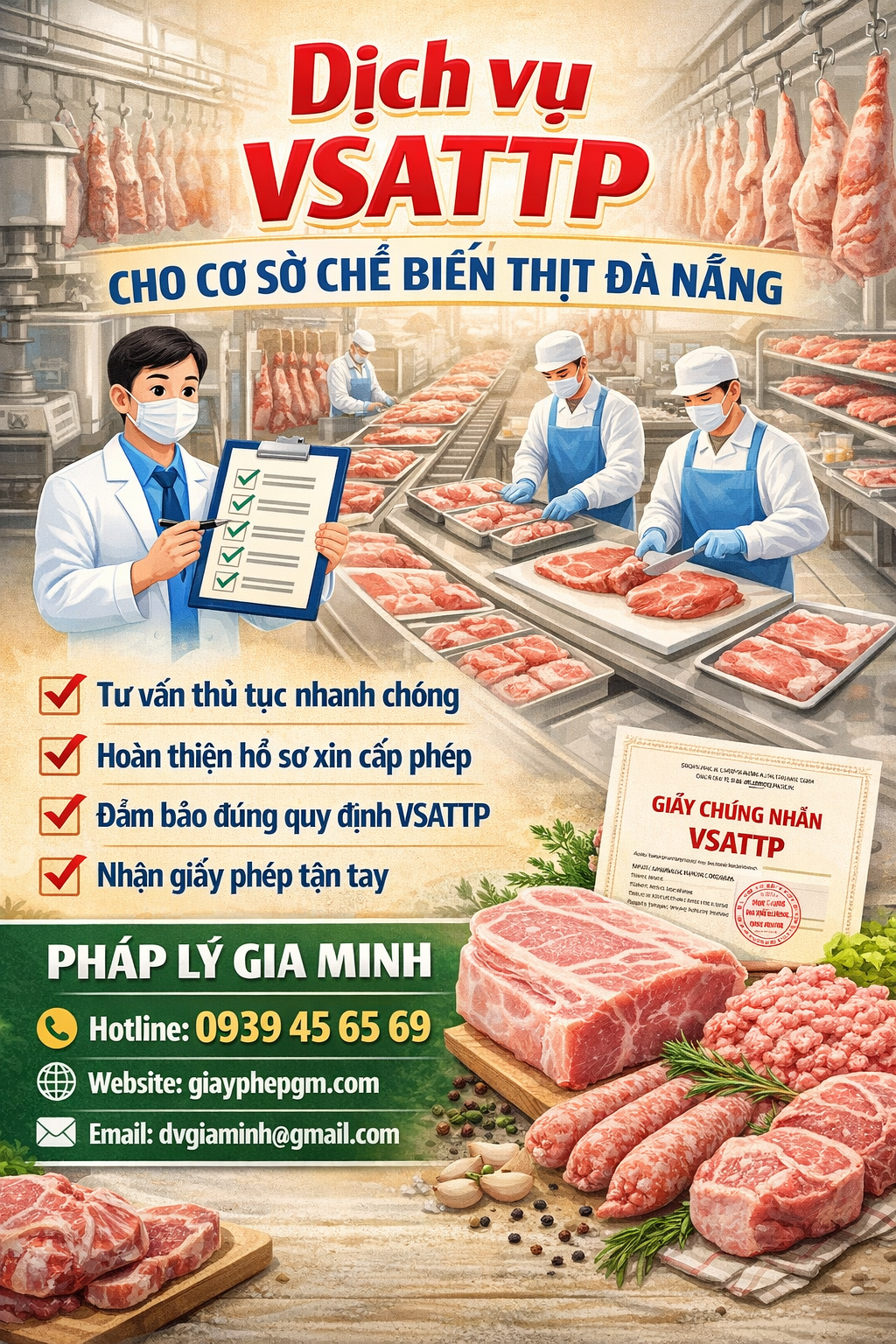 Xin giấy VSATTP cho cơ sở sản xuất thực phẩm tại Đà Nẵng – Hướng dẫn đầy đủ & thực tế nhất checklist VSATTP Đà Nẵng
