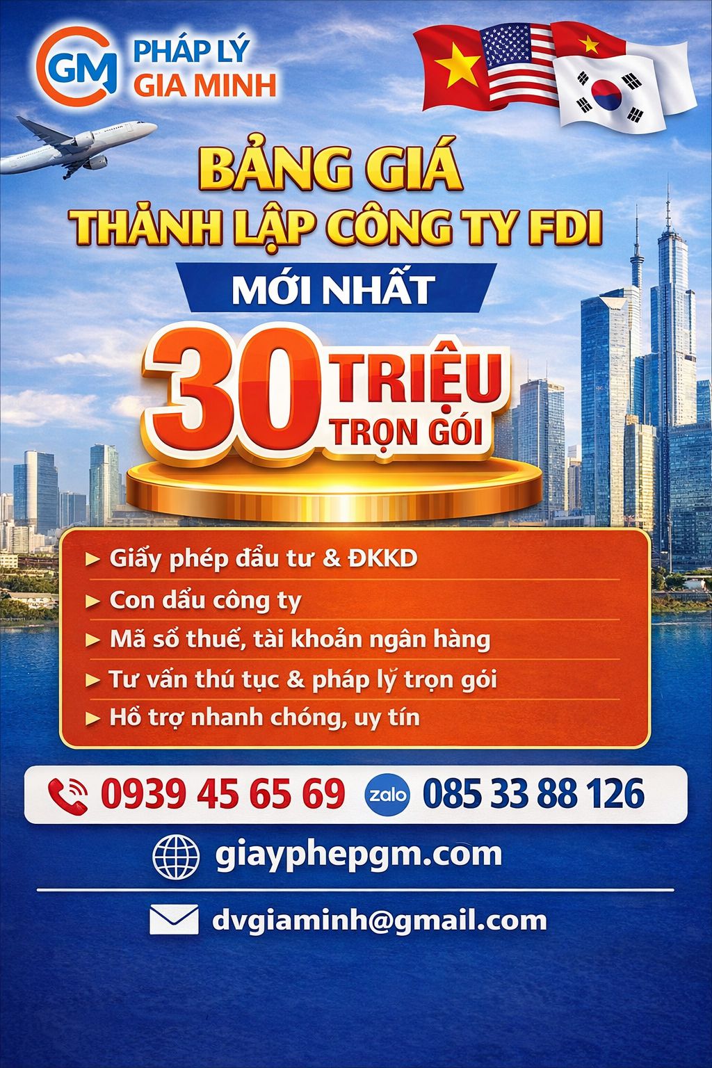 Dịch vụ thành lập công ty có vốn đầu tư nước ngoài tại Sơn La trọn gói, đúng lộ trình, nhấn mạnh đặc thù địa phương Bảng chi phí dịch vụ mở công ty vốn đầu tư nước ngoài tại Sơn La