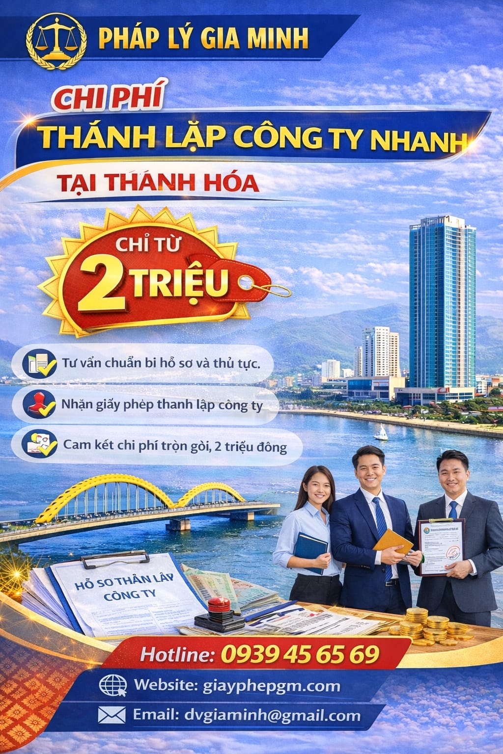chi phí thành lập công ty trọn gói thanh hóa