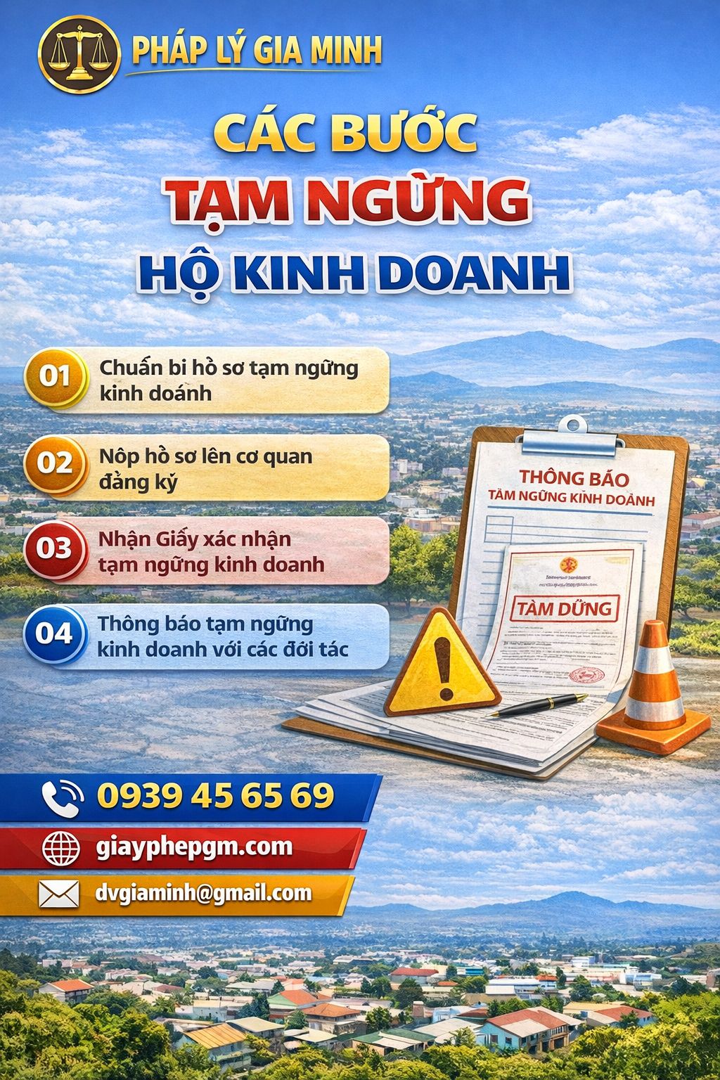Dịch vụ tạm ngừng hộ kinh doanh trọn gói giá rẻ nhanh gọn, đúng thủ tục, tiết kiệm chi phí Quy trình tạm ngừng hộ kinh doanh gồm rà soát hồ sơ, nộp thủ tục và nhận kết quả