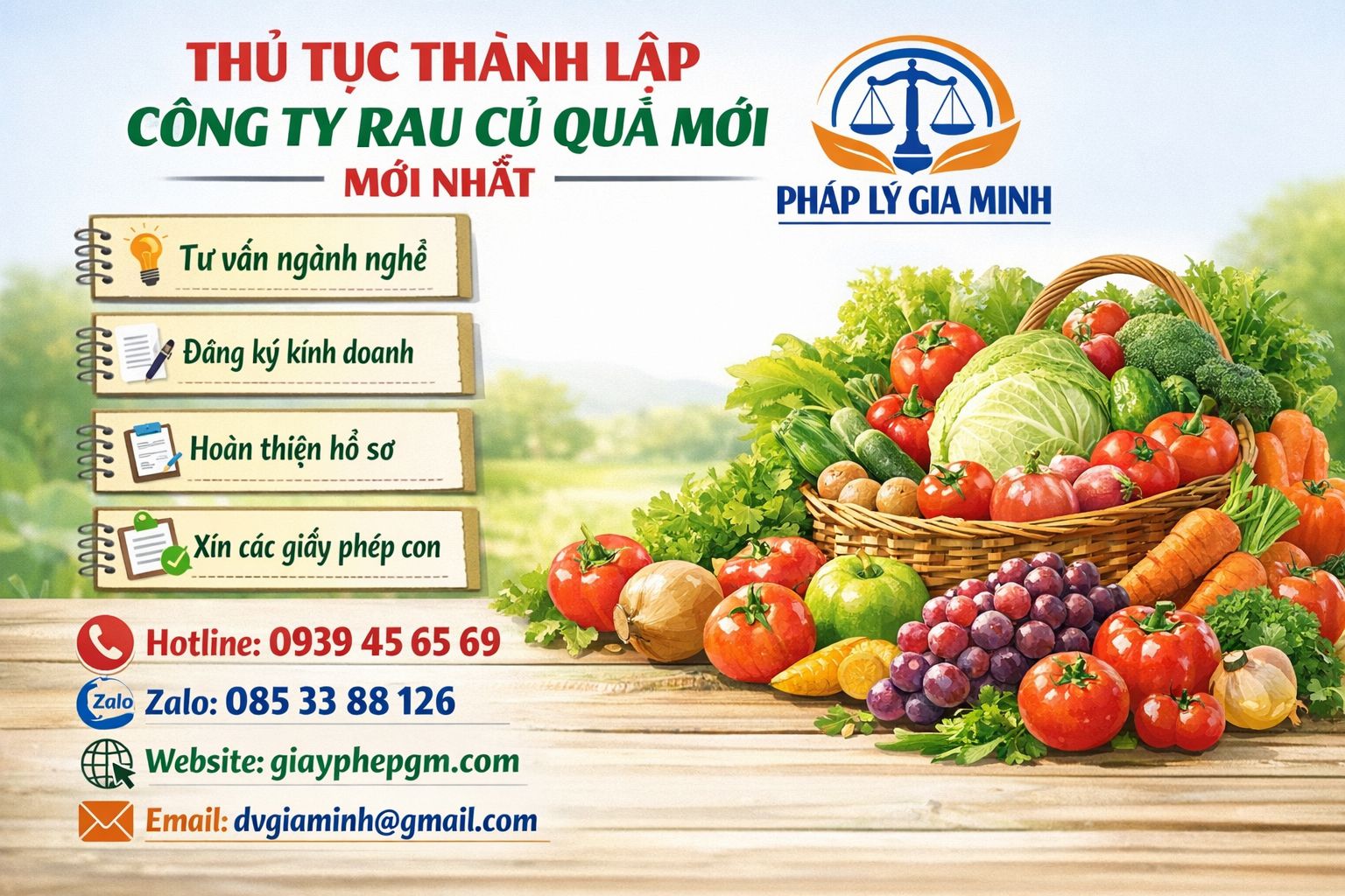 Thủ tục thành lập công ty rau củ quả mới nhất – Hướng dẫn chi tiết từ A-Z cho người mới bắt đầu Thủ tục thành lập công ty rau củ quả mới nhất tại Việt Nam