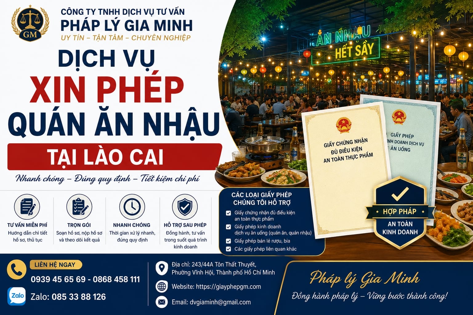 Làm giấy phép quán nhậu tại Lào Cai: Thủ tục, chi phí và kinh nghiệm mở quán thành công Dịch Vụ Xin Phép Quán Ăn Nhậu Lào Cai