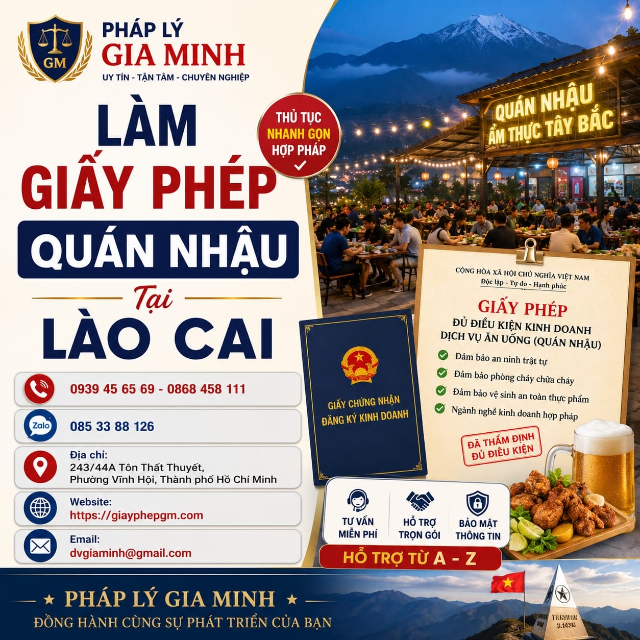 Làm giấy phép quán nhậu tại Lào Cai: Thủ tục, chi phí và kinh nghiệm mở quán thành công Làm Giấy Phép Quán Nhậu Tại Lào Cai