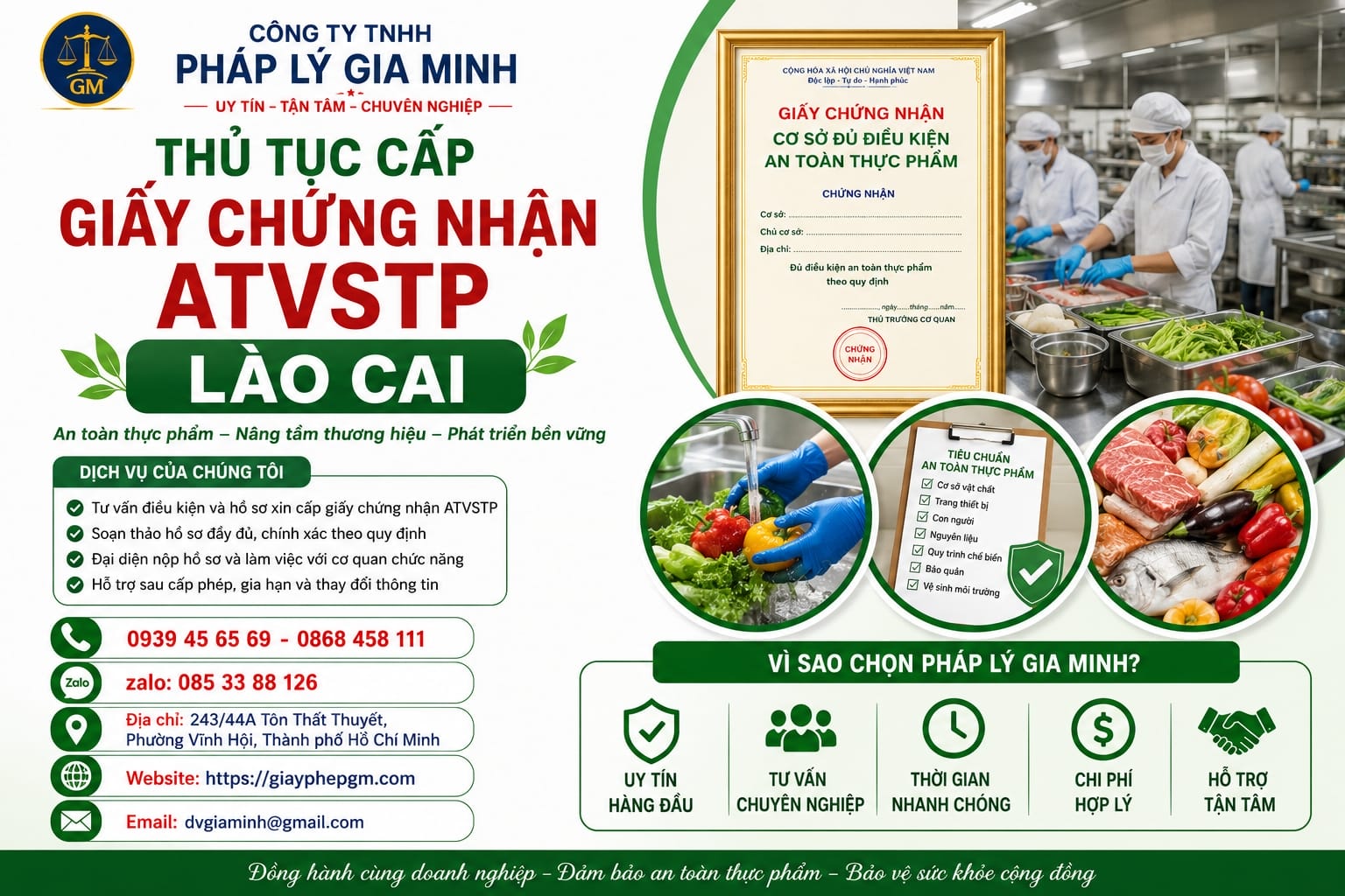 Thủ Tục Cấp Giấy Chứng Nhận ATVSTP Lào Cai