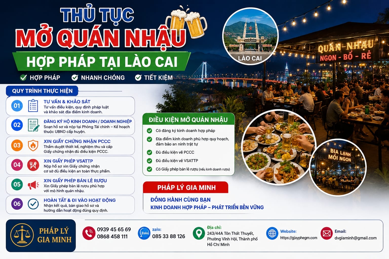 Làm giấy phép quán nhậu tại Lào Cai: Thủ tục, chi phí và kinh nghiệm mở quán thành công Dịch Vụ Xin Phép Quán Ăn Nhậu Lào Cai