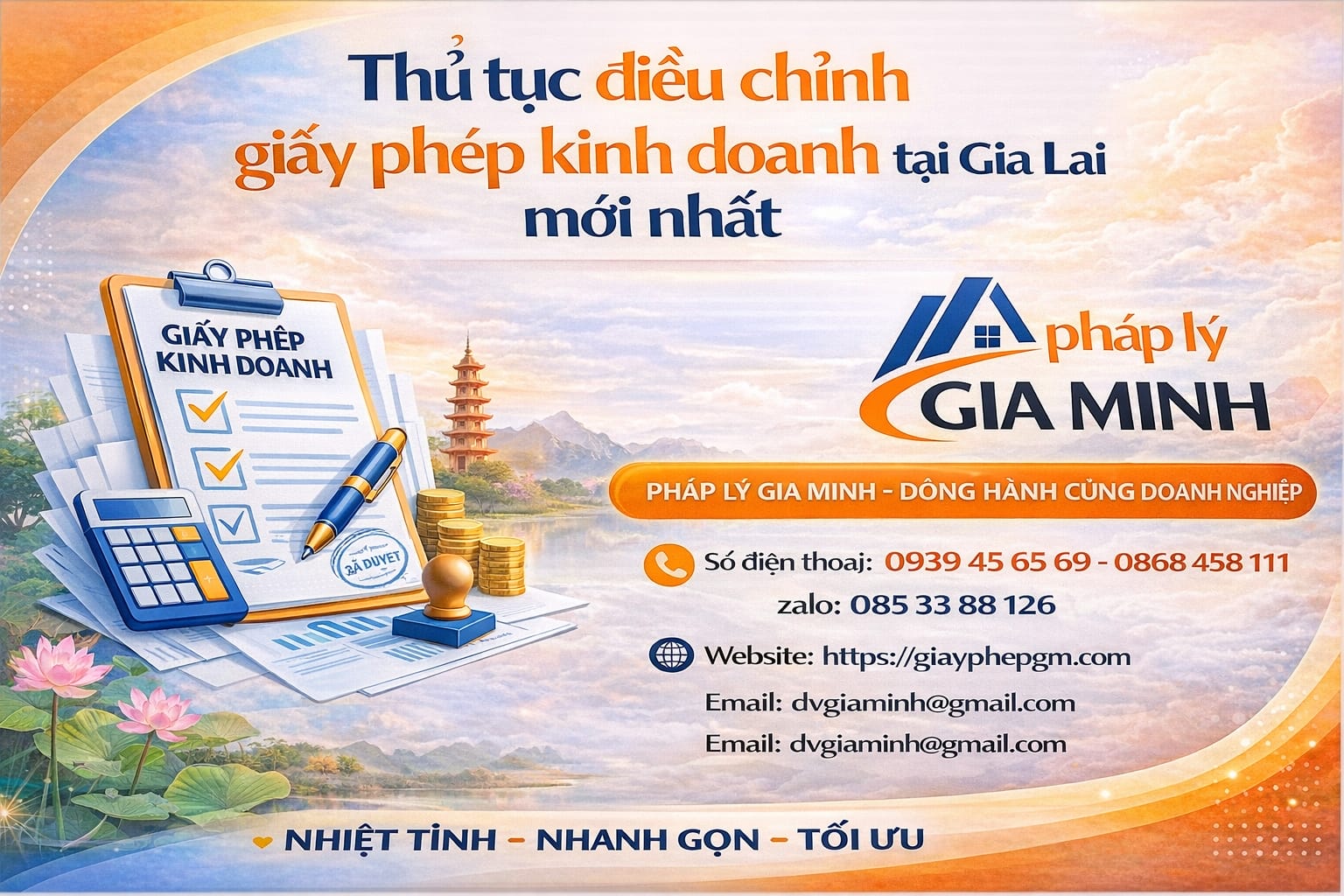 Thủ tục điều chỉnh giấy phép kinh doanh tại Gia Lai mới nhất
