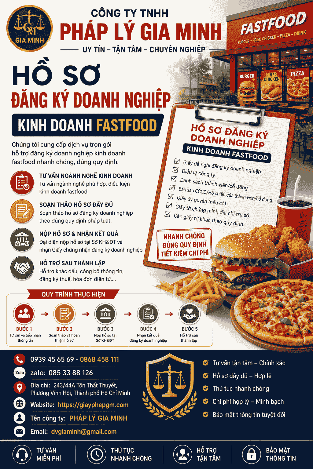 Thủ tục thành lập công ty thức ăn nhanh mới nhất và đầy đủ nhất Hồ Sơ Đăng Ký Doanh Nghiệp Kinh Doanh Fastfood