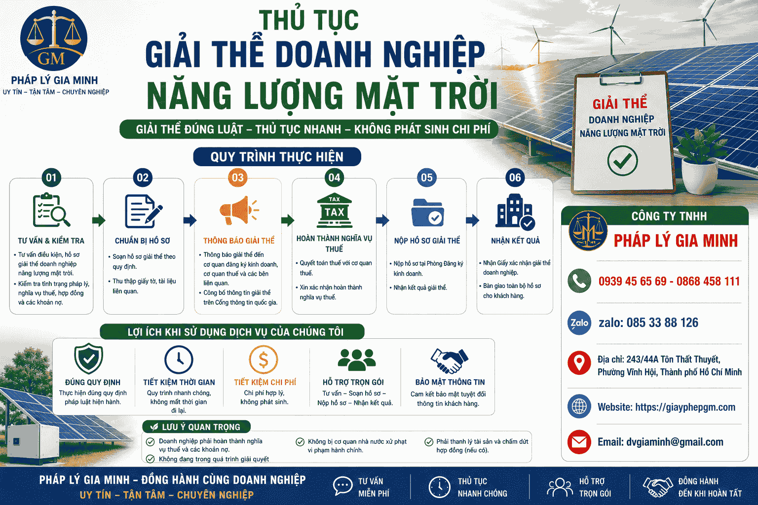 Dịch vụ giải thể công ty điện mặt trời tại Ninh Thuận trọn gói, đúng pháp lý Thủ Tục Giải Thể Doanh Nghiệp Năng Lượng Mặt Trời