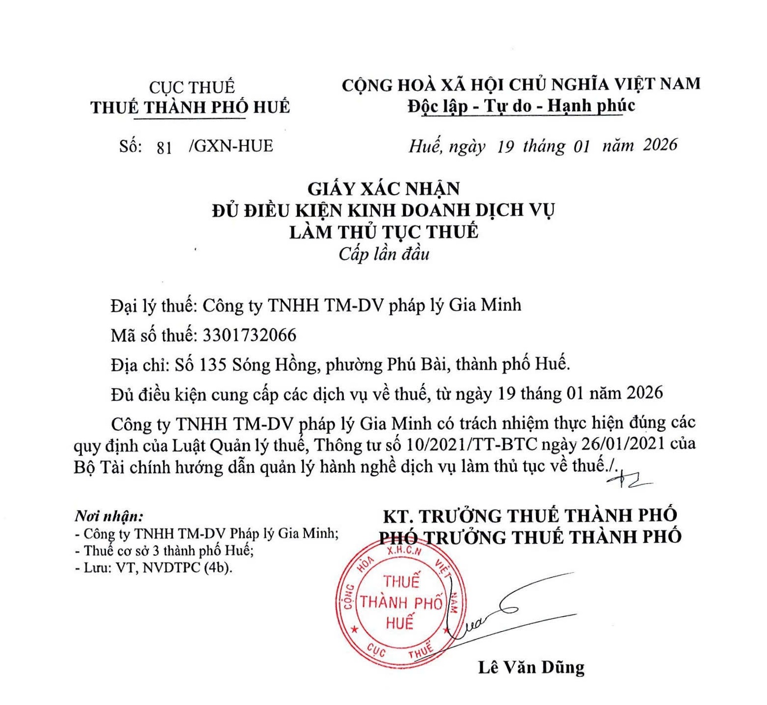 GIỚI THIỆU Giấy xác nhận đủ điều kiện kinh doanh dịch vụ kế toán