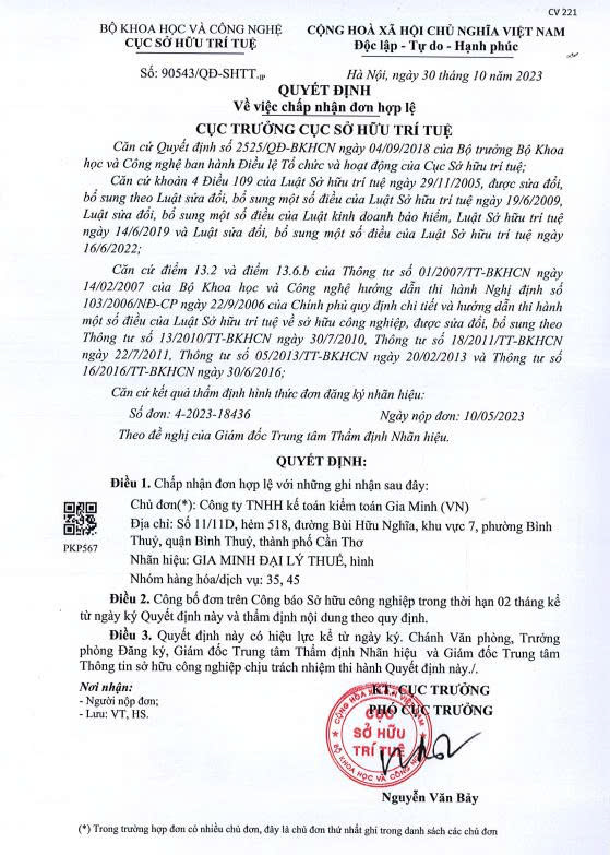 GIỚI THIỆU Chứng nhận đơn vị hợp lệ Pháp Lý Gia Minh