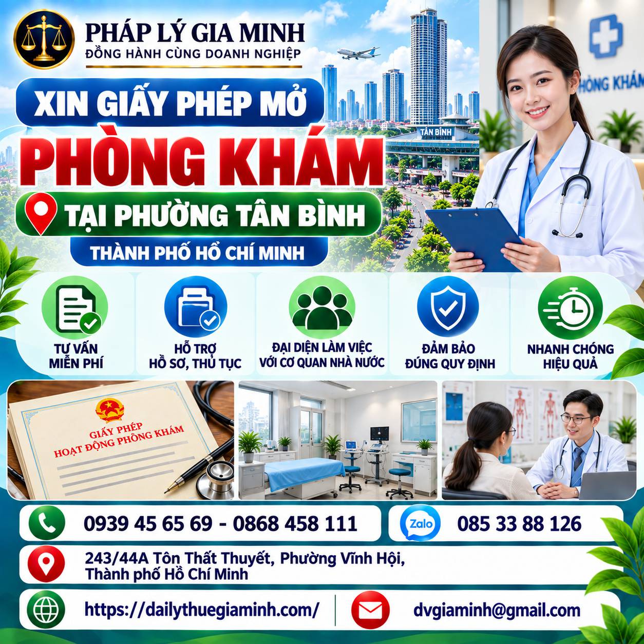 Xin giấy phép mở phòng khám tại phường Tân Bình TPHCM